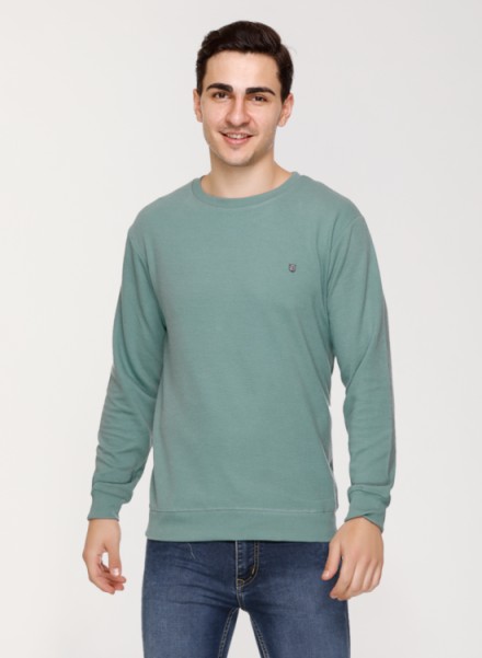 Array Solid Round Neck Sweatshirt