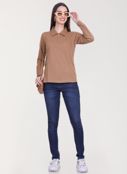 UNEMODE JACQUARD KNIT ZIP COLLAR SWAEATSHIRT