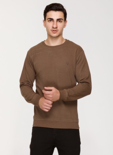 Array Solid Round Neck Sweatshirt