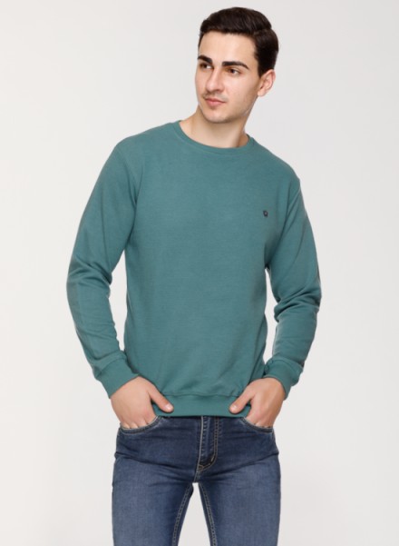 Array Solid Round Neck Sweatshirt