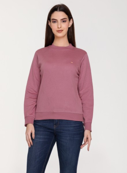 Unemode Solid Full Sleeve Round Neck Sweatshirt