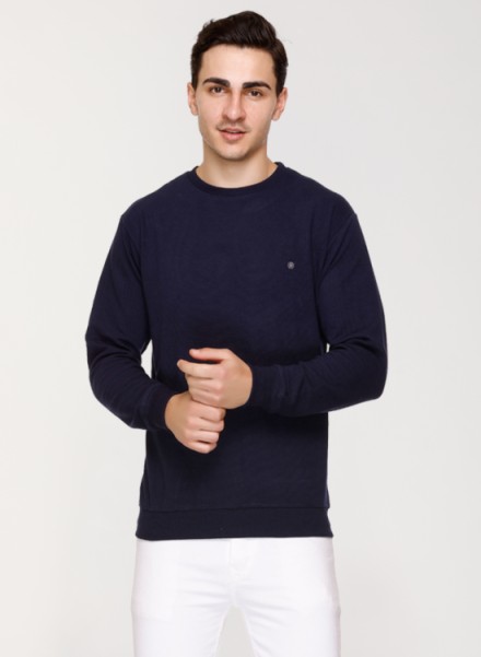 Array Solid Round Neck Sweatshirt