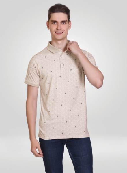 Men Camel Polo Half Sleeve T-Shirt
