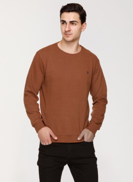 Array Solid Round Neck Sweatshirt