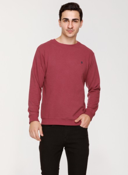 Array Solid Round Neck Sweatshirt