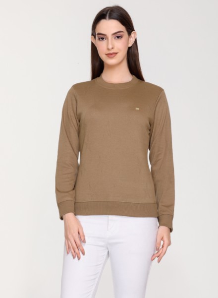 Unemode Solid Full Sleeve Round Neck Sweatshirt