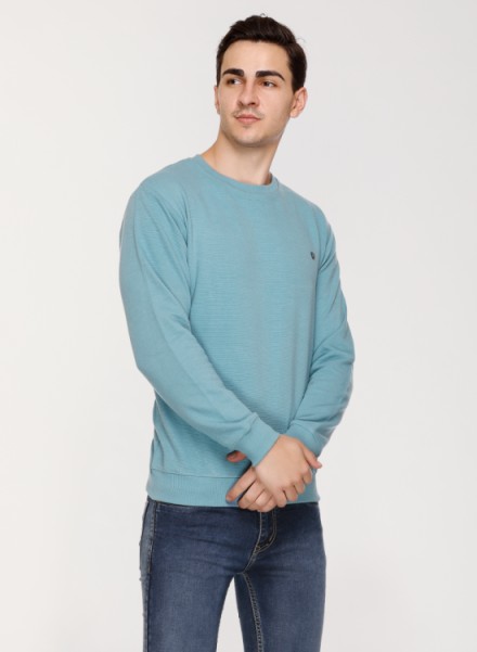 Array Solid Round Neck Sweatshirt