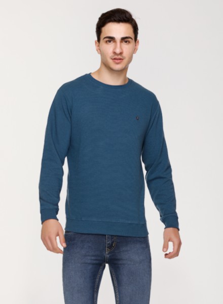 Array Solid Round Neck Sweatshirt
