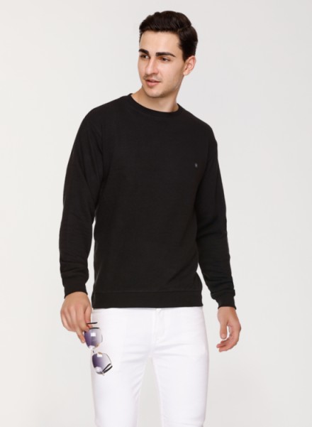 Array Solid Round Neck Sweatshirt