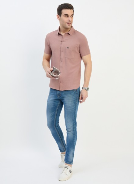 MEN PEACH BUBBAL KNIT FORNT OPEN TSHIRT