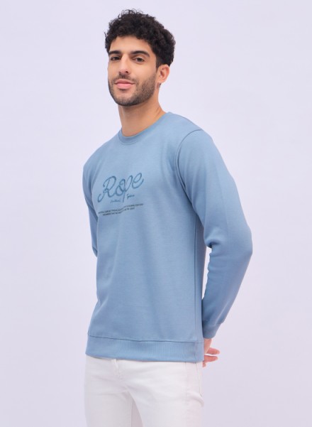Men sky Casual Printed Sweatshirt